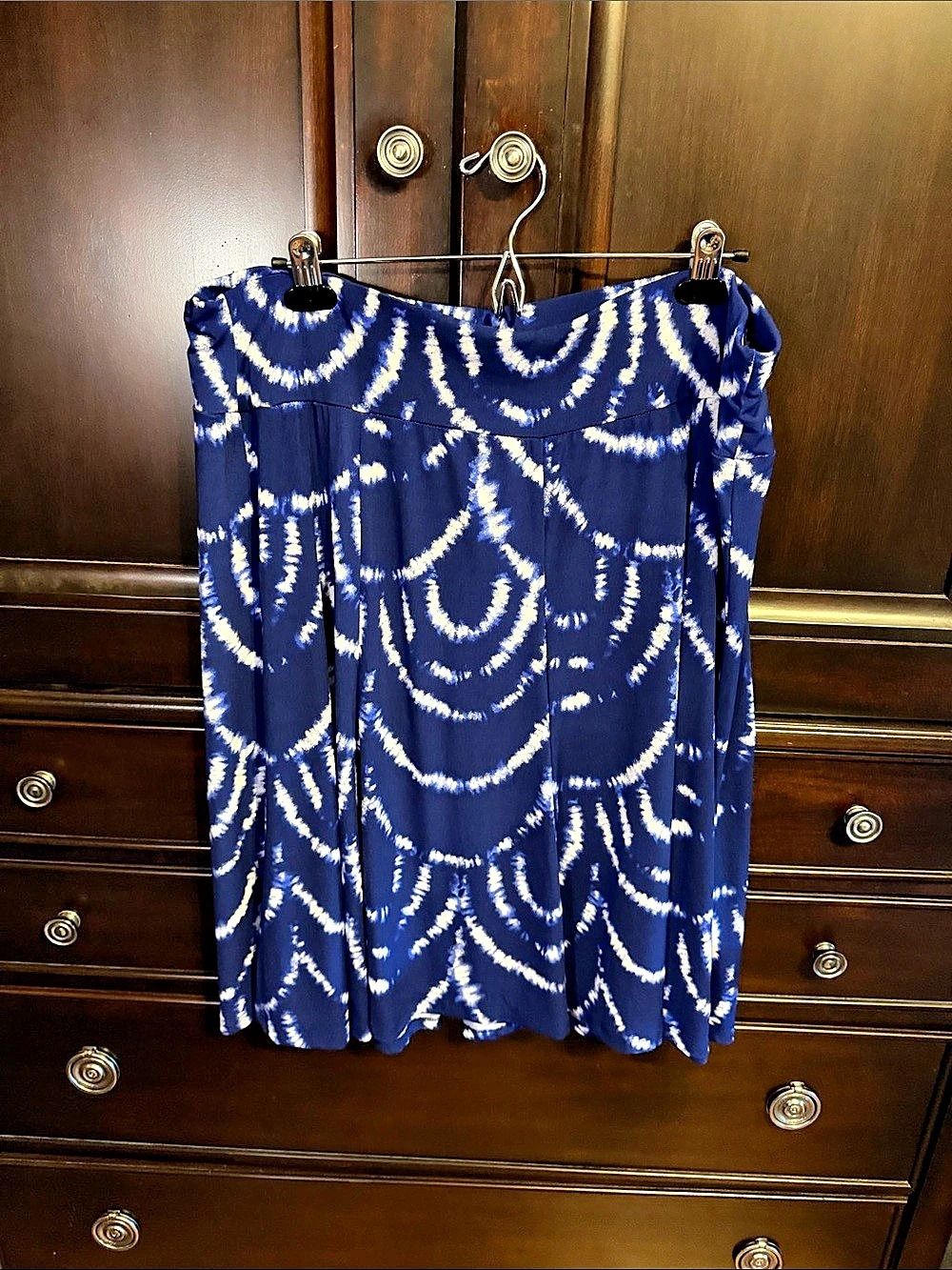 dressbarn Tie-Dye Mini Skirt Blue & White Size 2X
